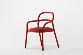 红色极简单人椅模型